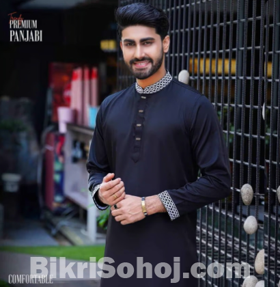 Men's exclusive panjabi (soft black)